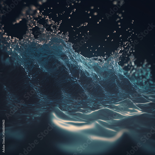 water wave abstract texture 3d render background Generative Ai