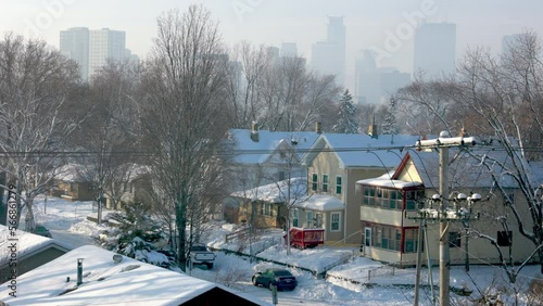 Wallpaper Mural Snowy Winter Minneapolis City Street With Downtown Skyline Torontodigital.ca