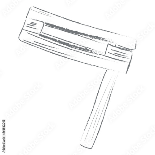 Drawn Purim rattle on white background