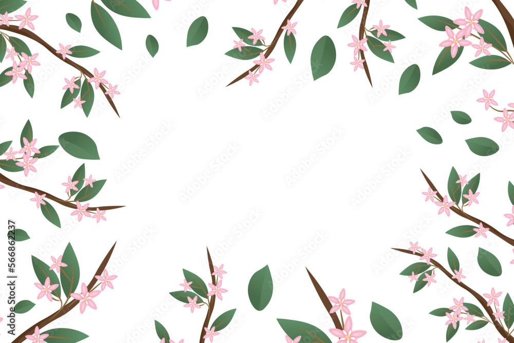 custom made wallpaper toronto digitalFrame made of beautiful tree branches on white background with space for text