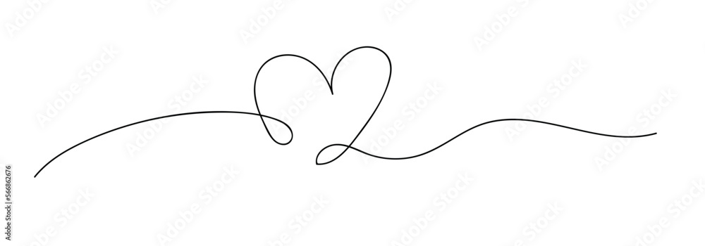 Drawn heart on white background. Valentine's Day celebration