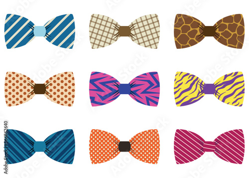 Fotomurale Set of different bow ties on white background