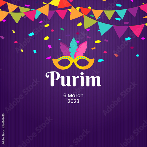 Happy purim bright background