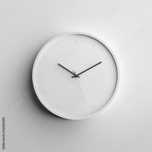 Obraz na płótnie wall clock blank template mockup isolated on a white background Generative Ai w salonie