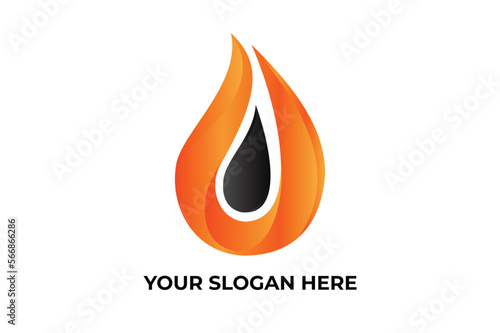 oil and fire logo fusion. logo for oil and gas company