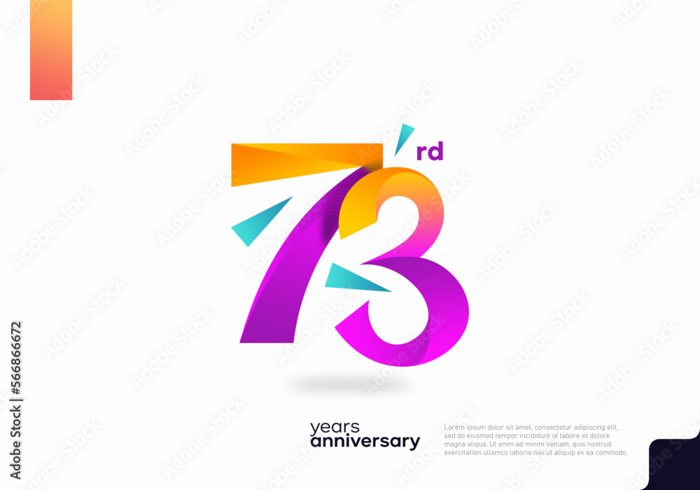 Number 73 logo icon design, 73rd birthday logo number, anniversary 73 Number 73 logo icon design, 73rd birthday logo number, anniversary 73