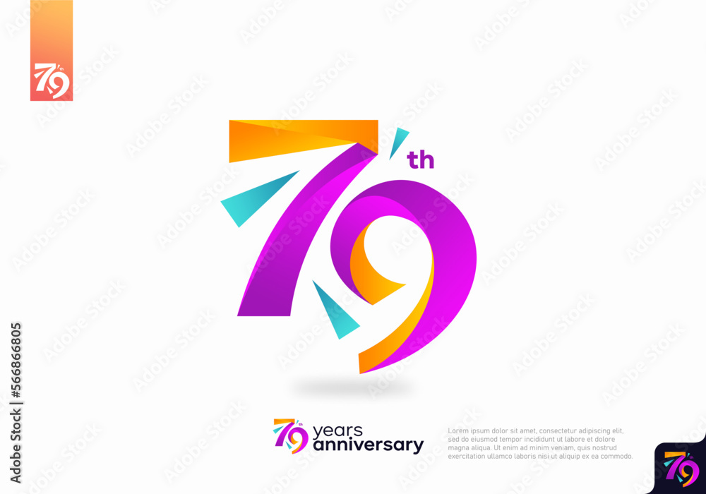 Number 79 logo icon design, 79th birthday logo number, anniversary 79 Number 79 logo icon design, 79th birthday logo number, anniversary 79
