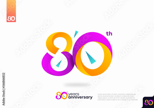 Number 80 logo icon design, 80th birthday logo number, anniversary 80