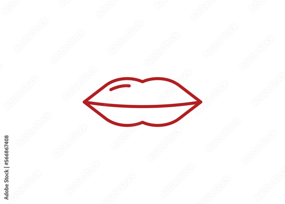 Lips line Icon in trendy flat style isolated on white background. Mouth symbol for your web site design. Lips line Icon in trendy flat style isolated on white background. Mouth symbol for your web site design.
