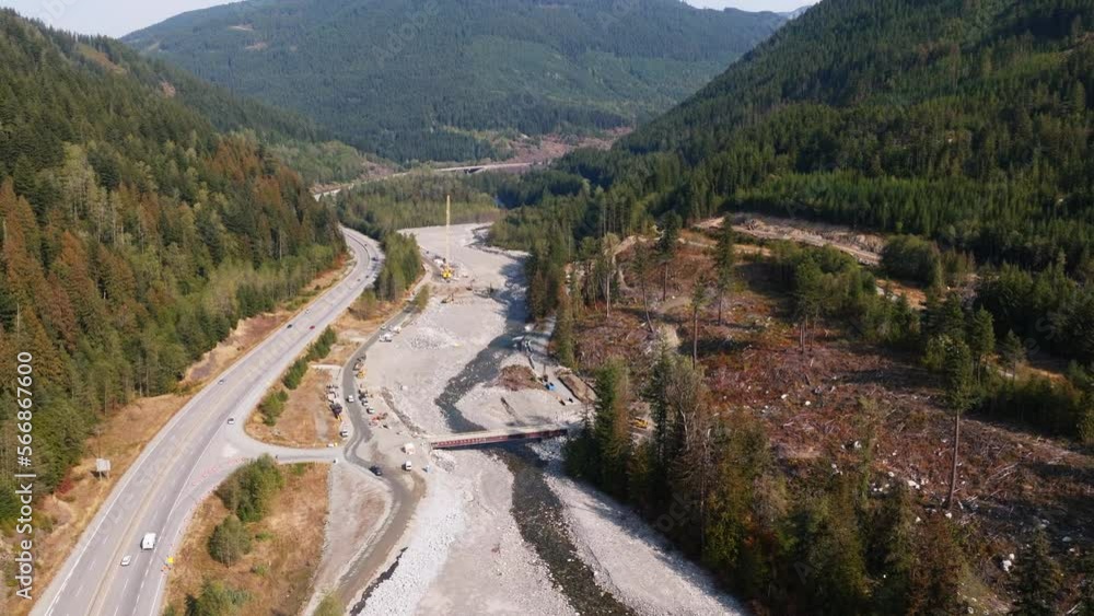 Construction of the TMX oil and gas pipeline in British Columbia Canada