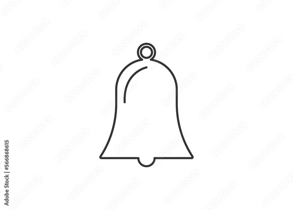 Bell outline icon vector, Alarm, hand bell line isolated sign. Bell outline icon vector, Alarm, hand bell line isolated sign.