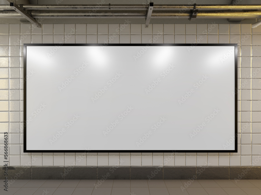 Realistic Indoor Billboard Isolated Mockup in Front View Realistic Indoor Billboard Isolated Mockup in Front View