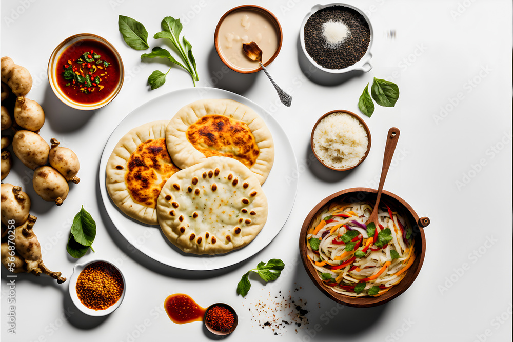 Pupusas on white background food photography. High-quality images capture the traditional flavors and textures of this beloved street food in a modern and sophisticated way. Ideal for cookbooks Pupusas on white background food photography. High-quality images capture the traditional flavors and textures of this beloved street food in a modern and sophisticated way. Ideal for cookbooks