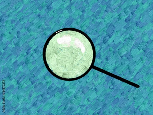 Obraz na plátně Magnifying glass with post-impressionist painting style