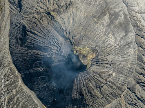 Crater of Mt Bromo by Drone