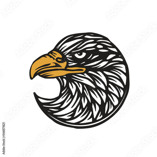 eagle head vintage circle symbol