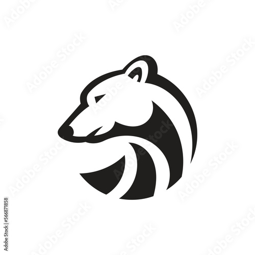 Fotografi polar Bear head circle symbol