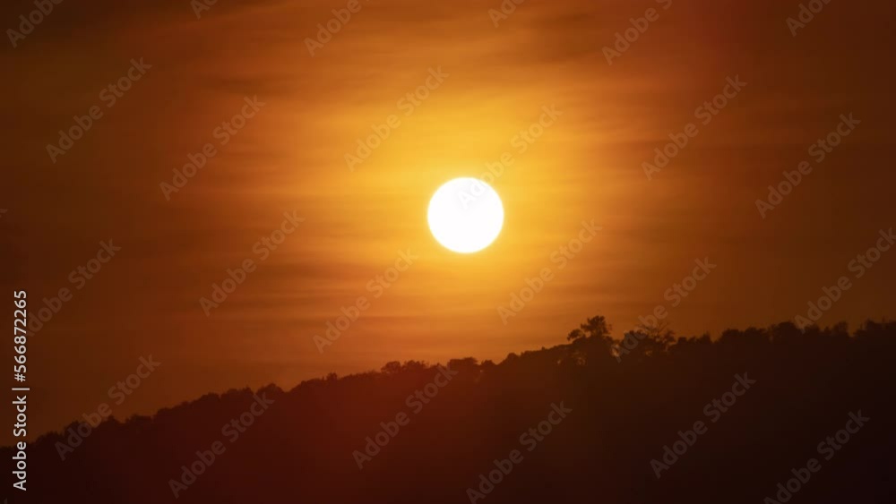 Timelapse of dramatic sunset with orange sky in a sunny day. Timelapse of dramatic sunset with orange sky in a sunny day.