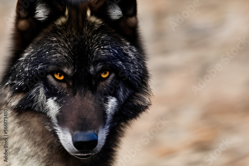 portrait of a wolf created with Generative AI