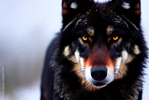 wolf in the snow created with Generative AI