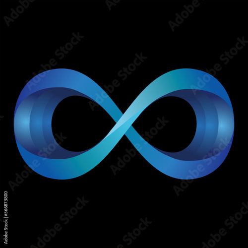 abstract infinity symbol on black