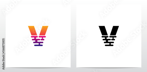 Dip Into The Water Letter Logo Design V