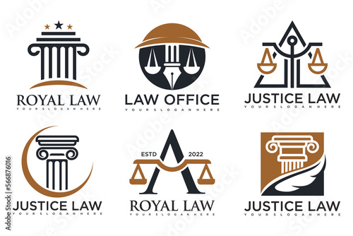 Set lawyer Logo Template vector symbol nature