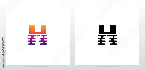 Dip Into The Water Letter Logo Design H