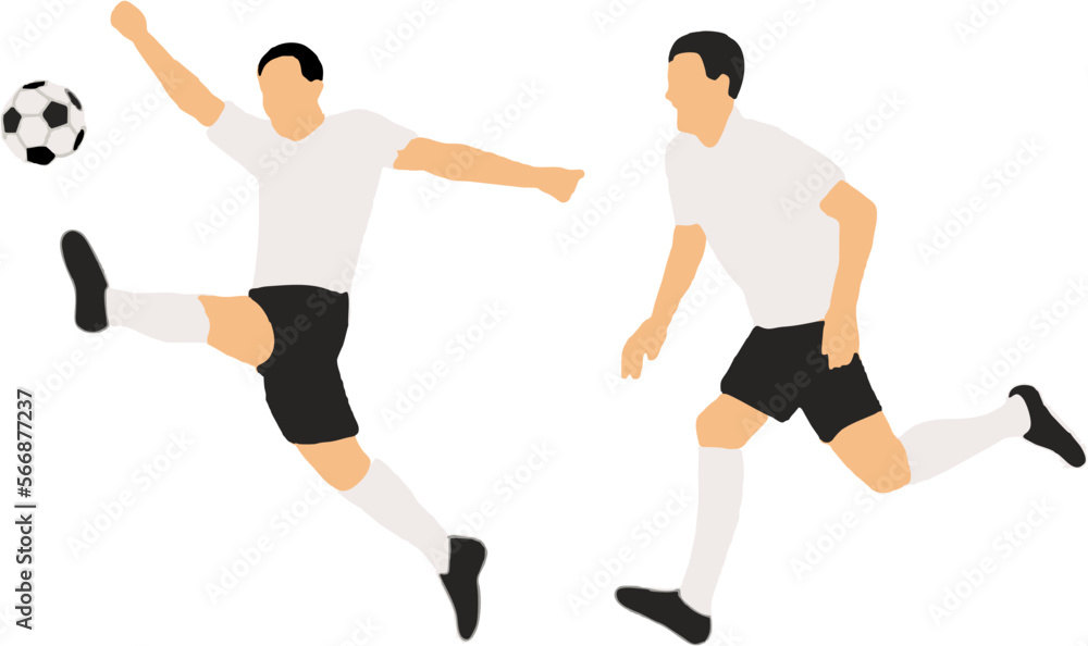 Illustration Player no face simple color white isolated Illustration Player no face simple color white isolated