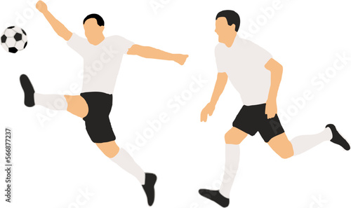 Illustration Player no face simple color white isolated