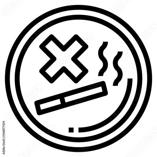 no smoke line icon style