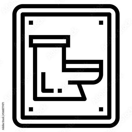 toilet line icon style