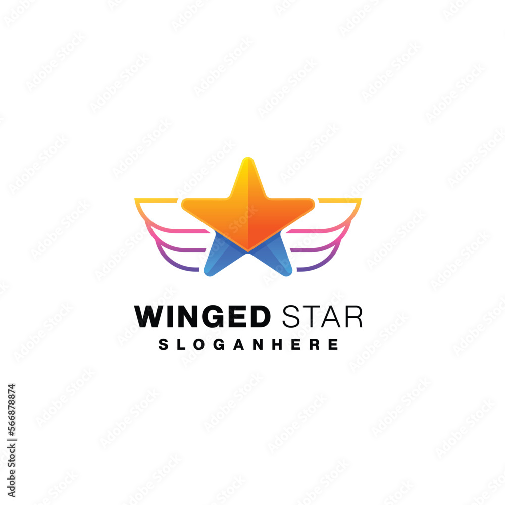 star wing art logo template design illustration color