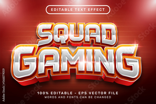  squad gaming light color 3d text effect and editable text effect