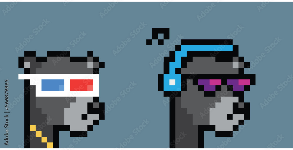 Obraz premium pixel art dog character with attribute assets