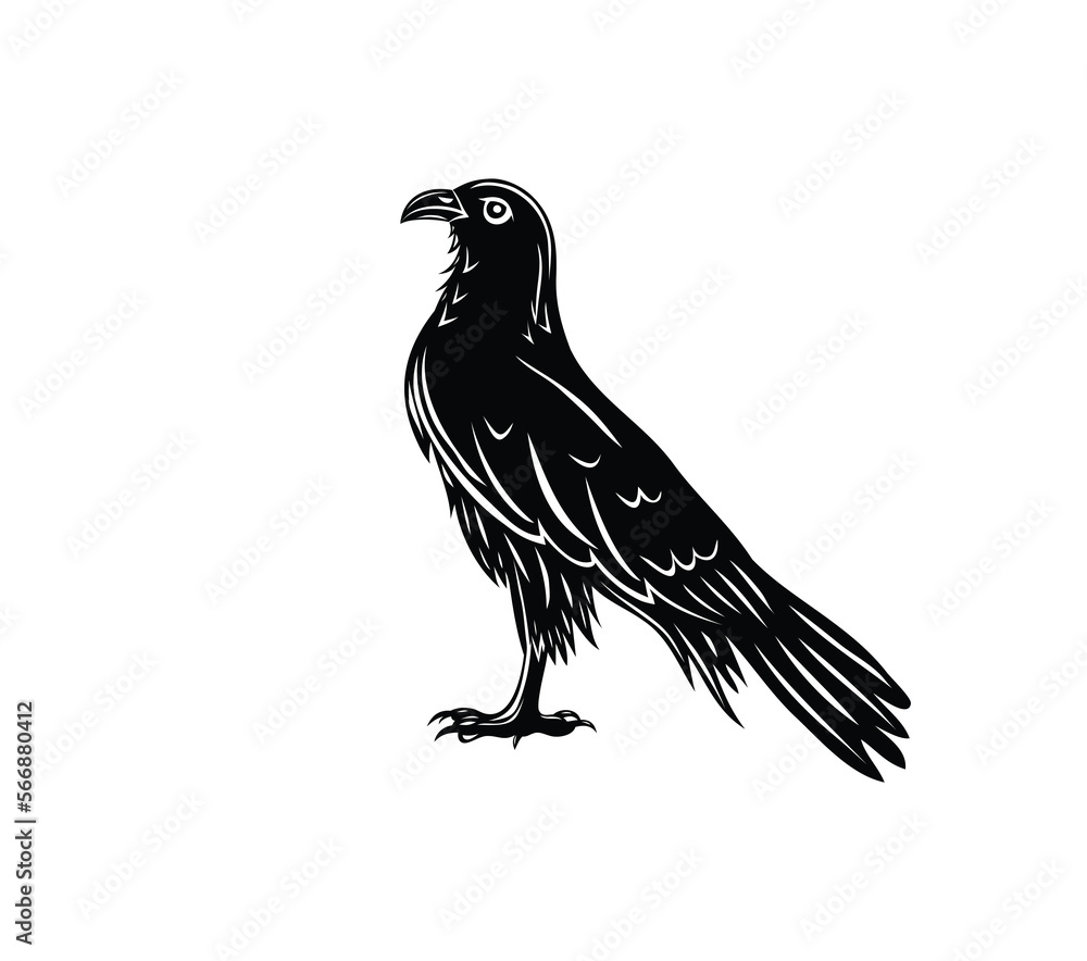 Fototapeta premium Eagle Standing Silhouette, art vector design