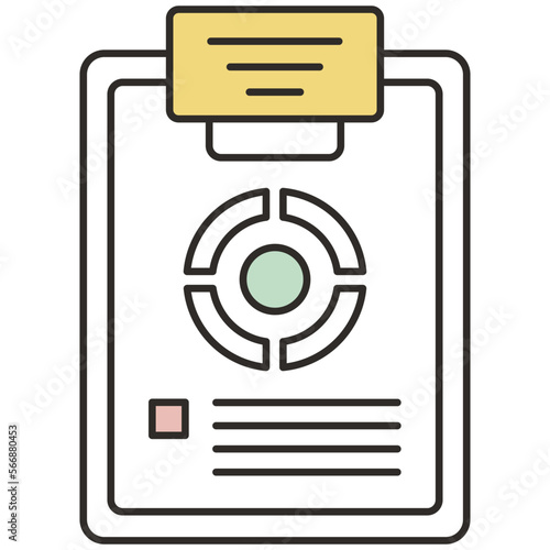 Clipboard with business or market analytic report vector icon