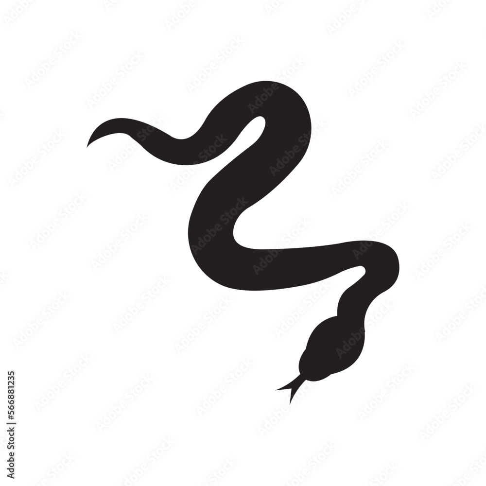 Fototapeta premium Snake logo vector icon illustration on flat design
