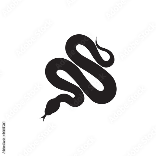 Snake logo vector icon illustration on flat design