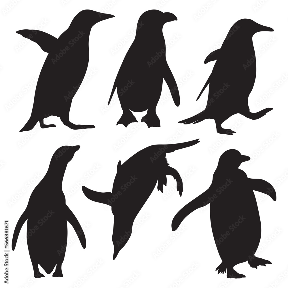 Obraz premium Penguin silhouette bundle