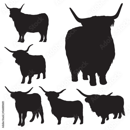 Highland Cow silhouette bundle