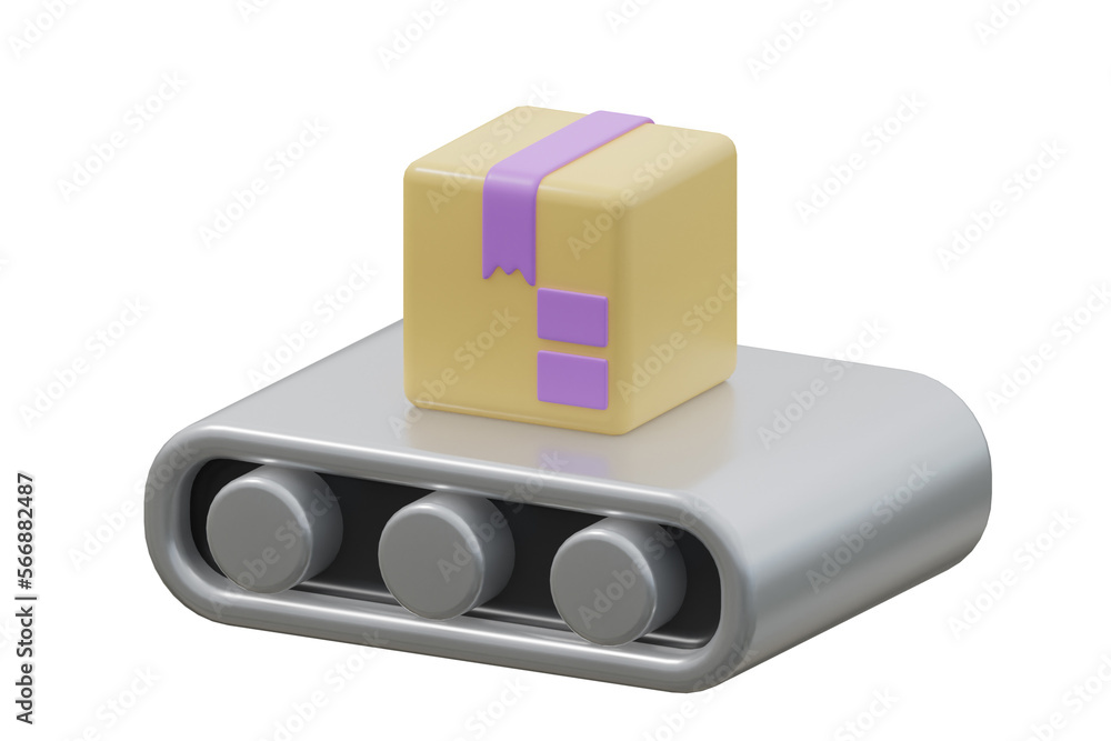 Conveyort Belt icon isolated white bacground. 3d rendering Conveyort Belt icon isolated white bacground. 3d rendering