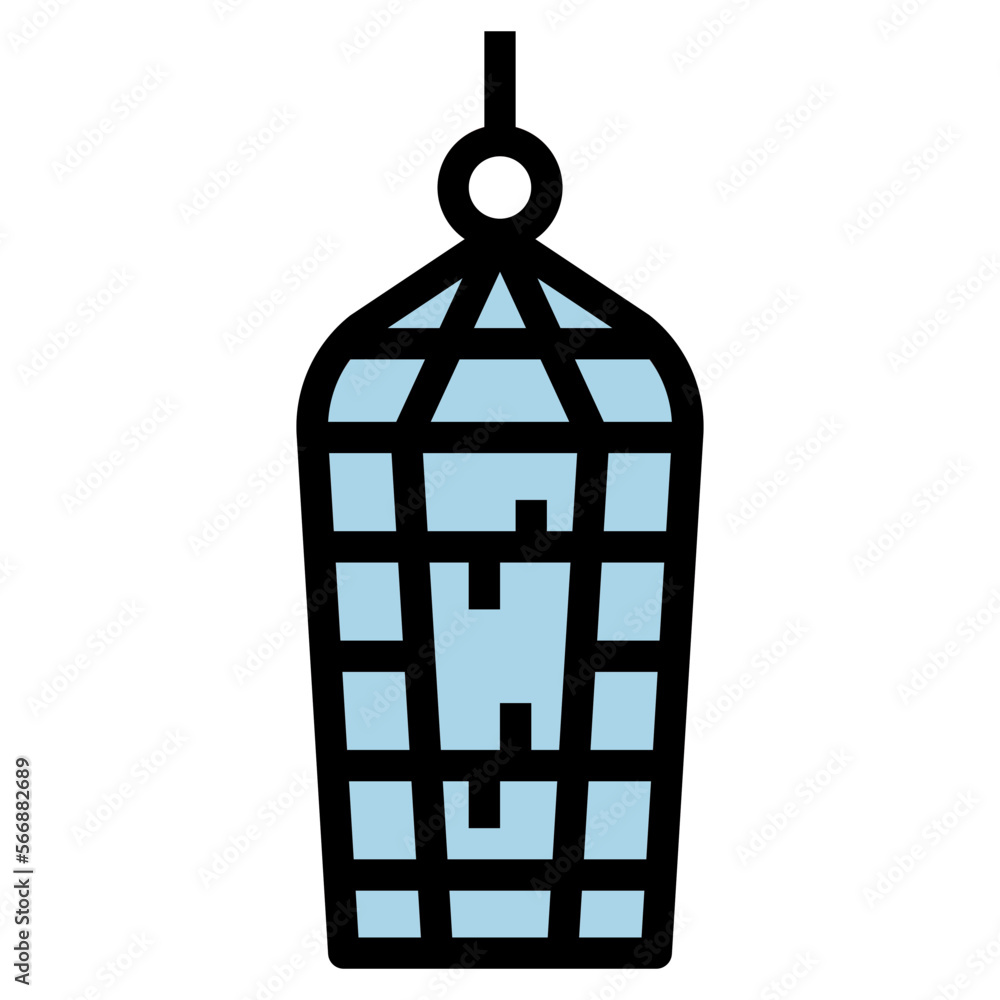 Hanging Cage filled outline icon style Hanging Cage filled outline icon style