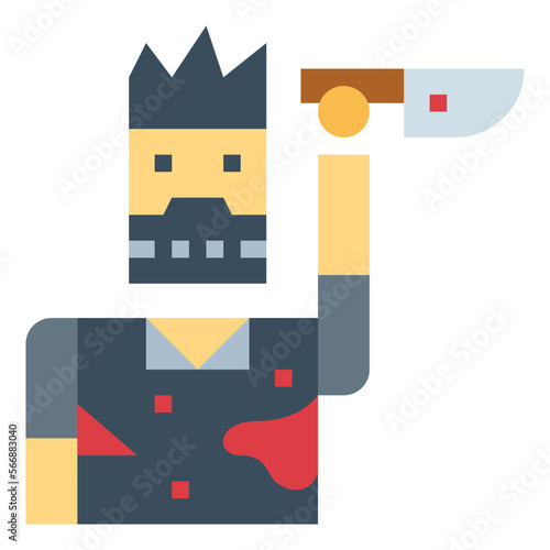serial killer flat icon style