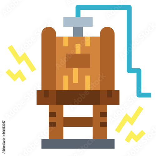 Torture Chair flat icon style