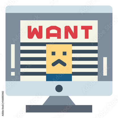 wanted flat icon style