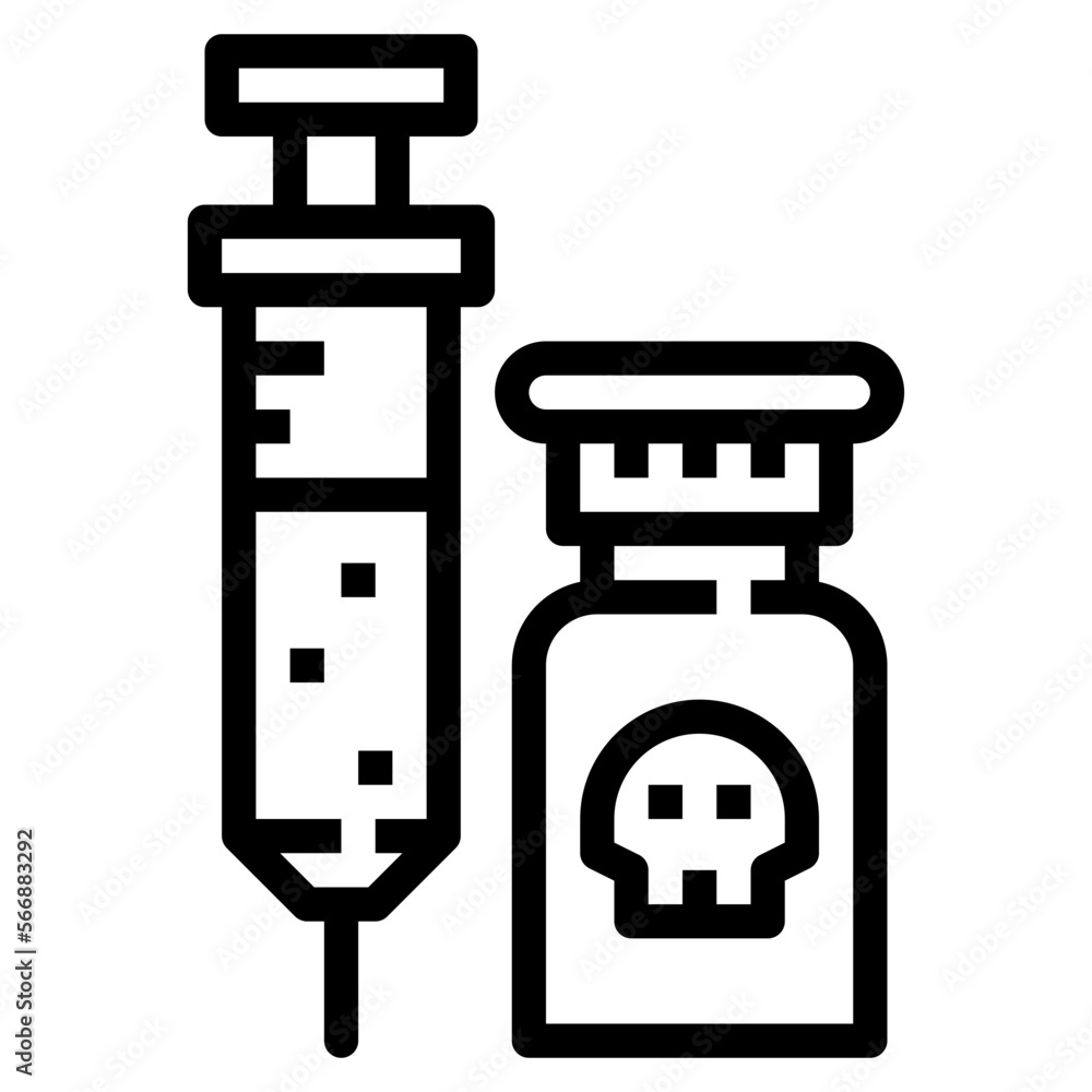 poison line icon style poison line icon style