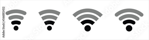 wireless and wifi icon set. internet icon. wireless icon not full 2bar icon collections symbol, vector illustration