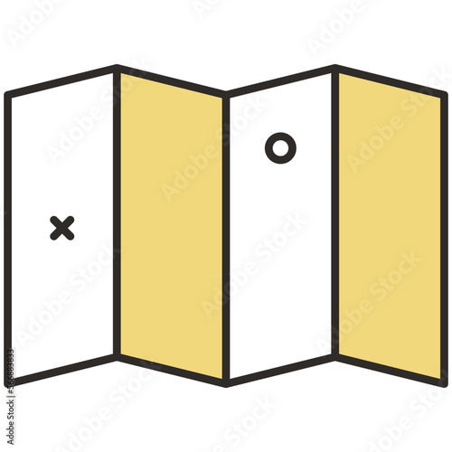 Folding screen icon smart home flat vector design