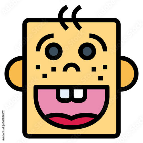 Baby teeth filled outline icon style